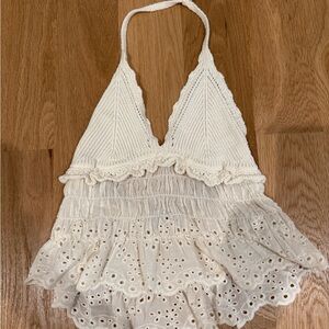 Zara Cream Ruffled Top